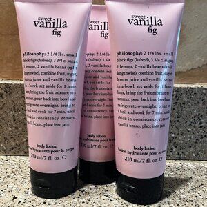 Philosophy Sweet Vanilla & Fig 3 Body Lotions ! Sealed!